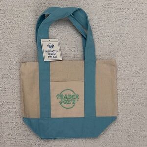 Trader Joe’s Pastel Blue Canvas Mini Tote Bag